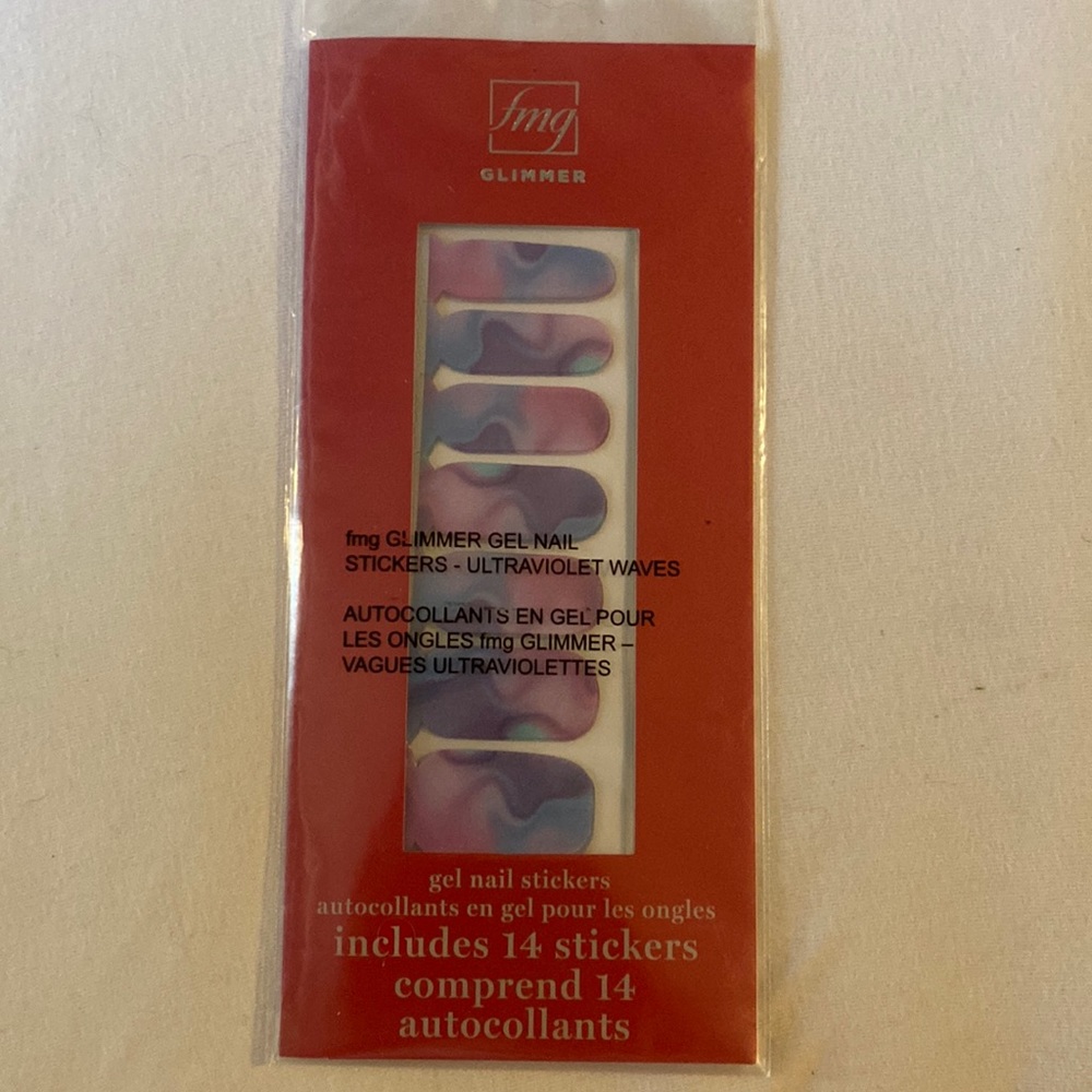 Fmg glimmer gel nail stickers - ultraviolet waves